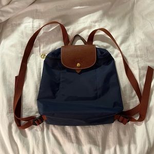 Navy Longchamp Le Pliage Backpack